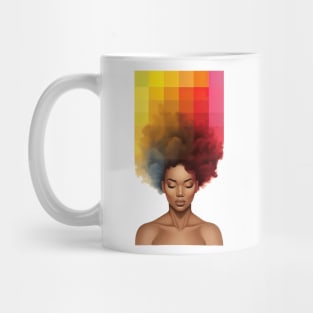 Rainbow Pixel Afro Art Mug